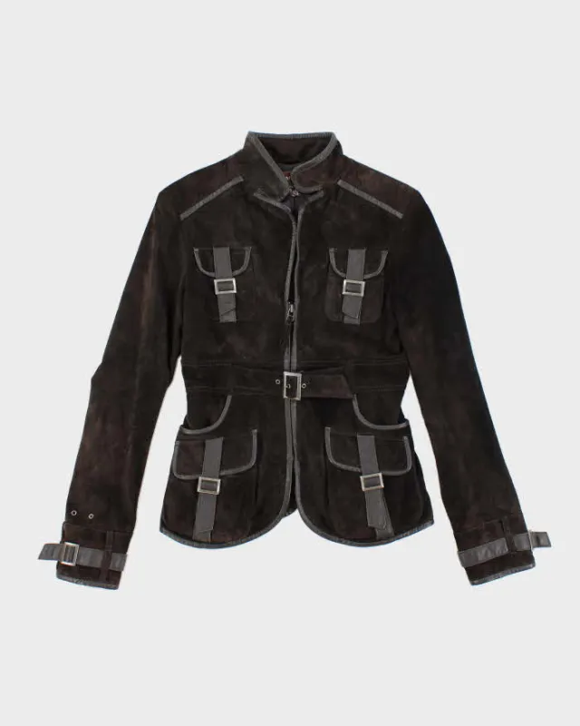 Vintage Danier Brown Suede Jacket - XXS sold by Rokit