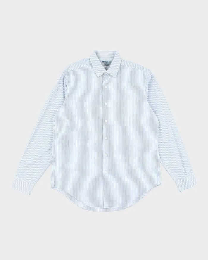 Vintage Y2K DKNY Striped Button Up Shirt - M sold by Rokit