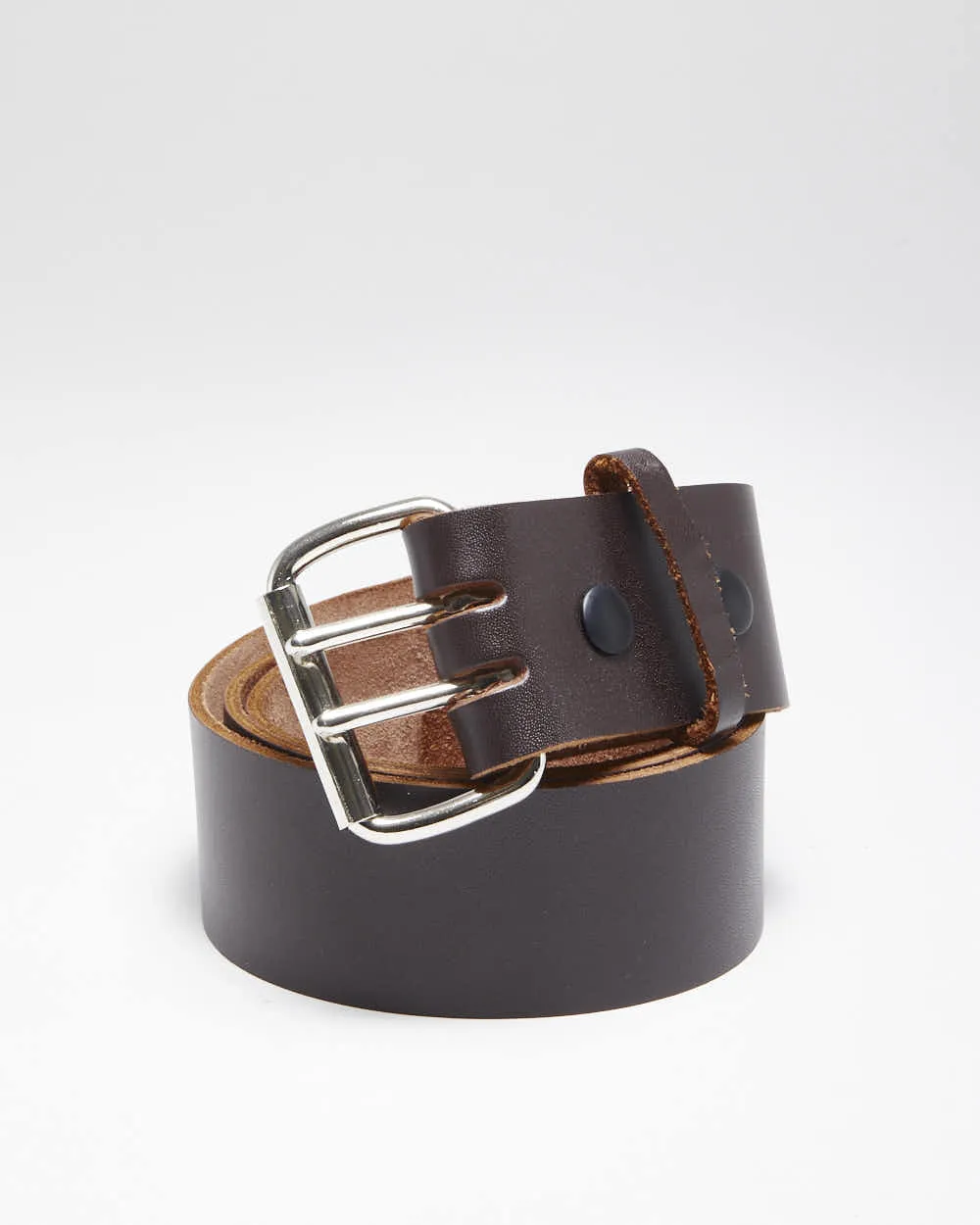 Vintage Y2K Chunky Brown Leather Belt - W41 - W47 sold by Rokit