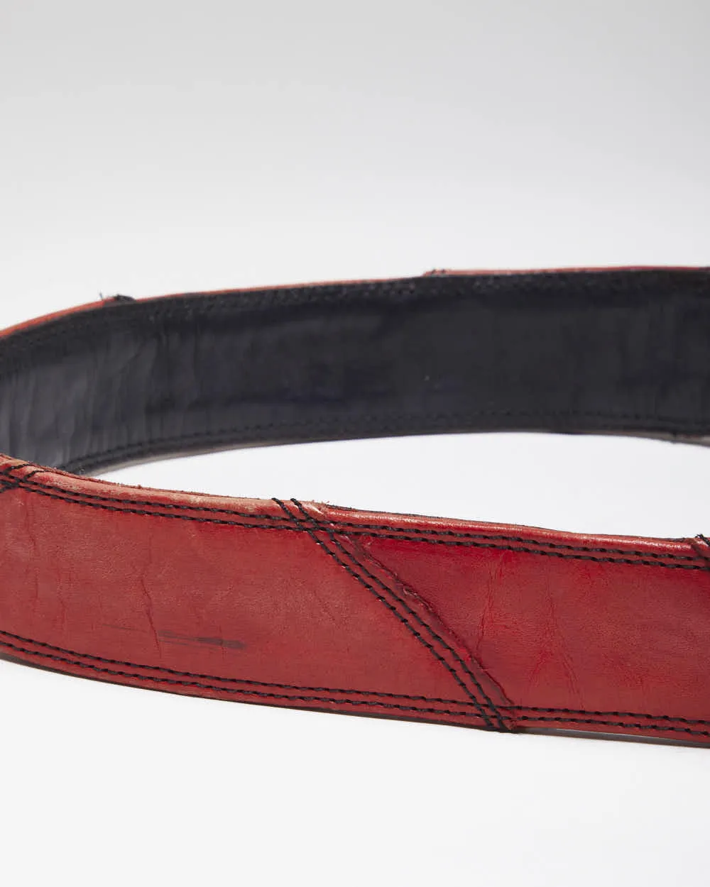 Vintage 90s Red Leather Belt - W31-W38 sold by Rokit product image thumbnail 4