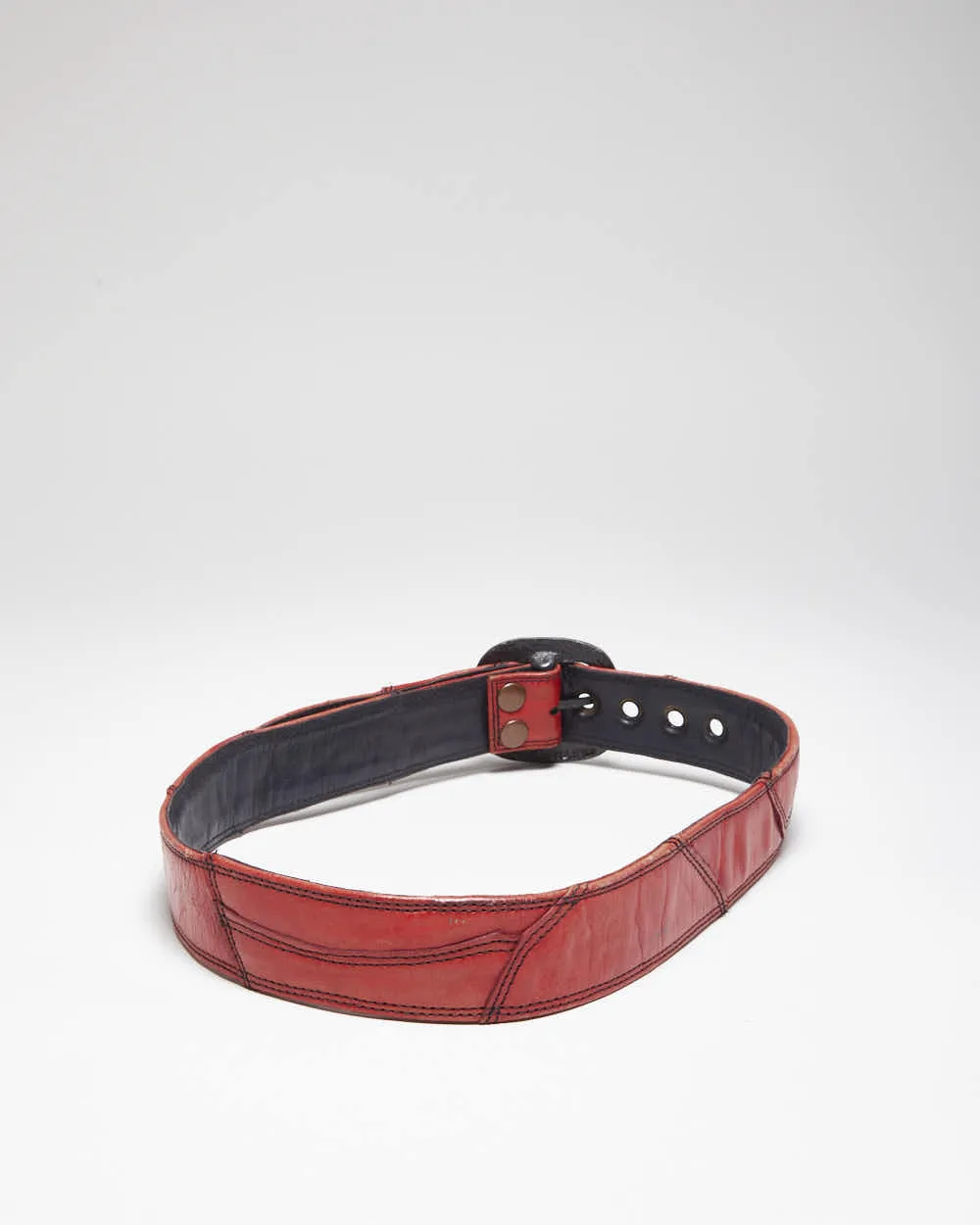 Vintage 90s Red Leather Belt - W31-W38 sold by Rokit product image thumbnail 3