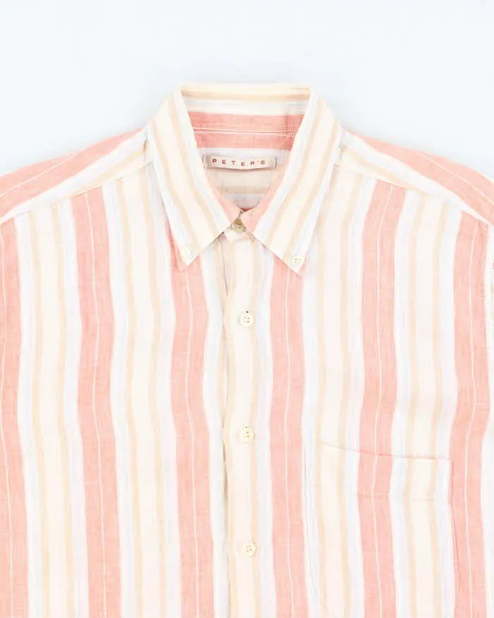 Vintage Peter's Linen Striped Long Sleeve Shirt - L sold by Rokit product image thumbnail 3