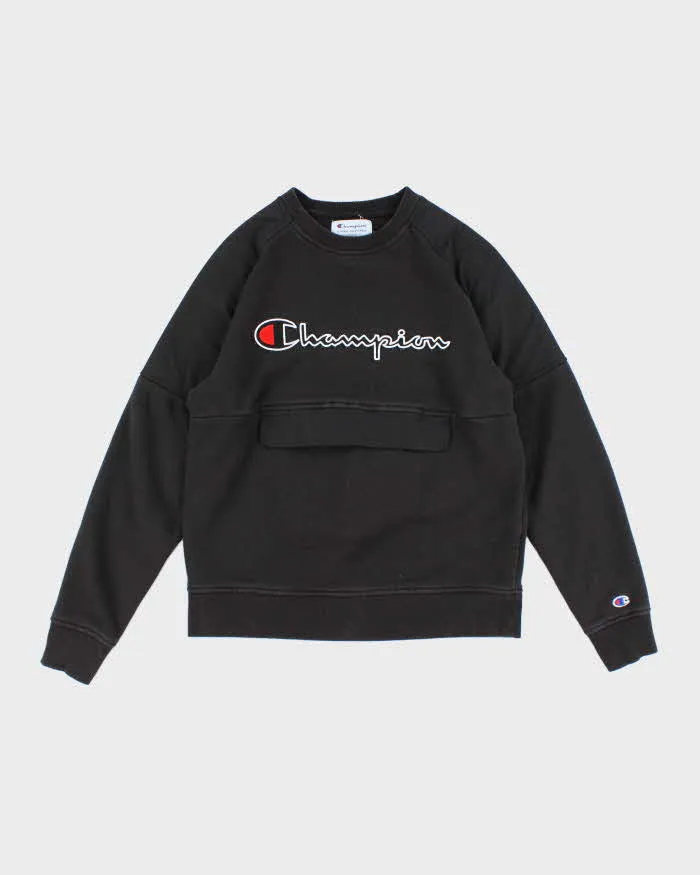 Vintage Y2K Champion Spell Out Patch Sweatshirt - S sold by Rokit