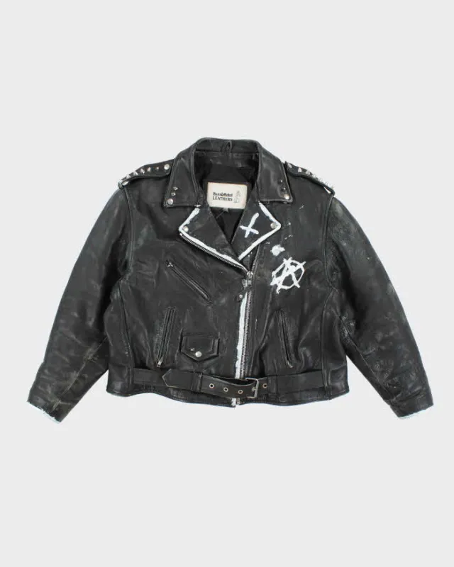 Vintage 90's Heavyweight Punk Style Leather Biker Jacket - XL sold by Rokit