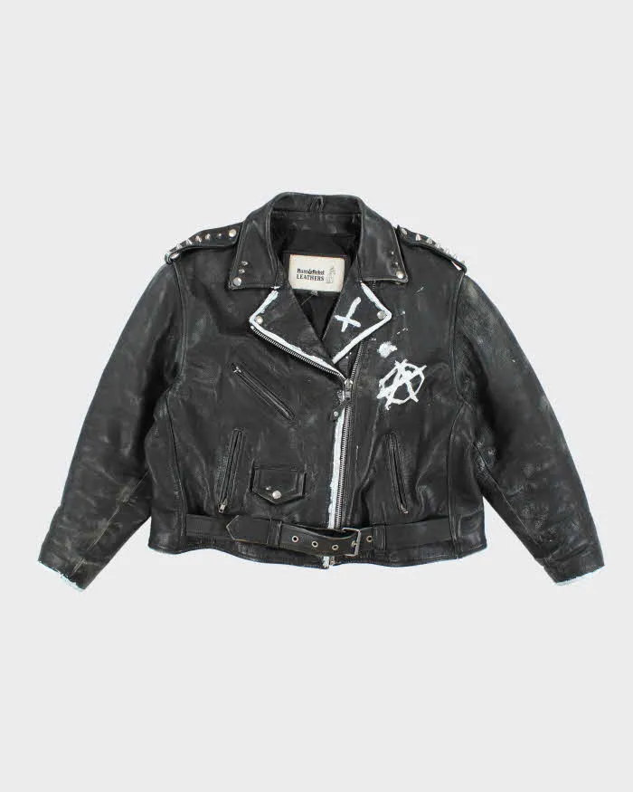 Vintage 90's Heavyweight Punk Style Leather Biker Jacket - XL sold by Rokit