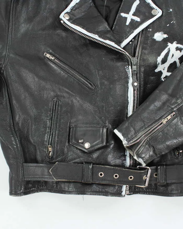 Vintage 90's Heavyweight Punk Style Leather Biker Jacket - XL sold by Rokit product image thumbnail 4