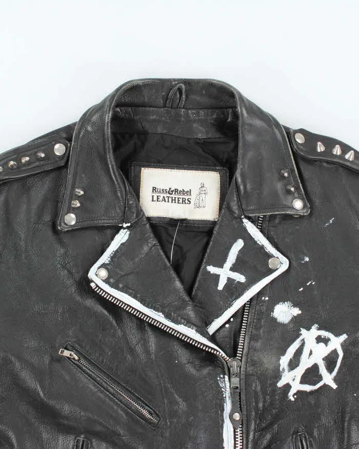Vintage 90's Heavyweight Punk Style Leather Biker Jacket - XL sold by Rokit product image thumbnail 3