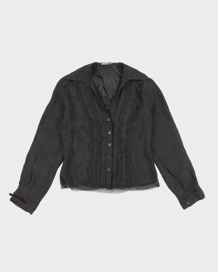 Y2k 00s Sandwich Black Blouse - M sold by Rokit