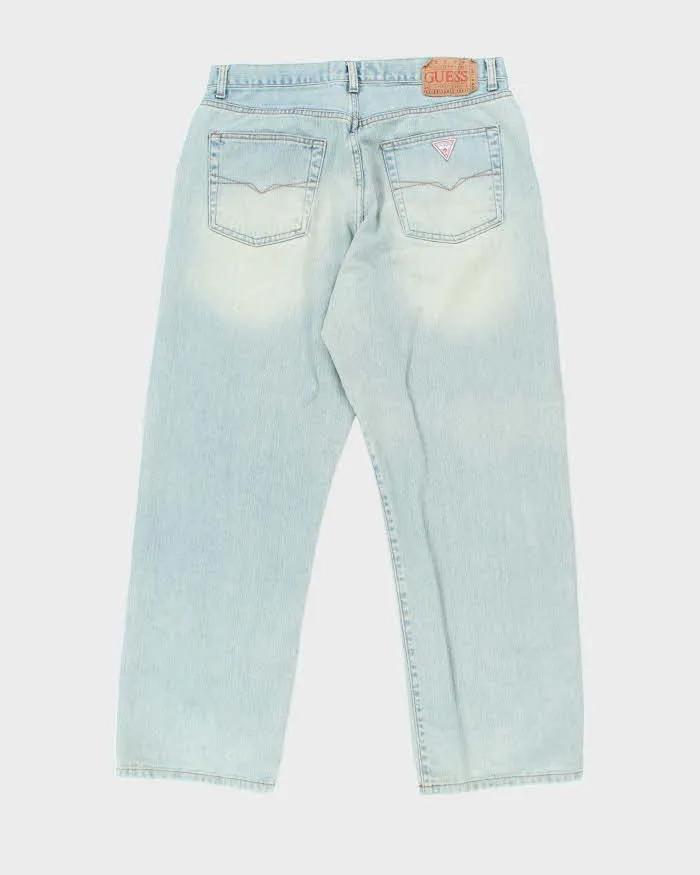 Vintage Y2K Guess Wide Leg Light Wash Jeans - W32 L29 sold by Rokit product image thumbnail 2