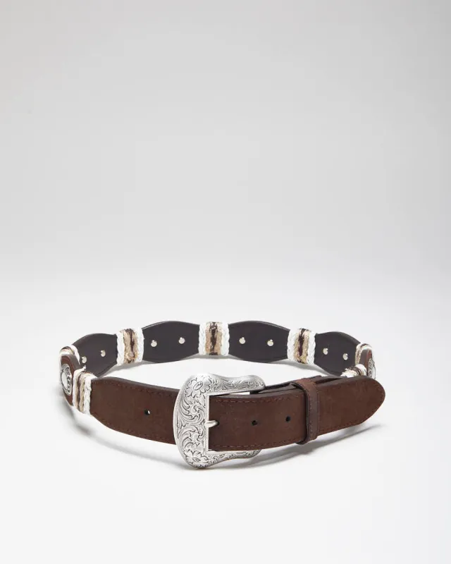 Vintage 90's Western Style Leather Belt - W26 - W31 sold by Rokit
