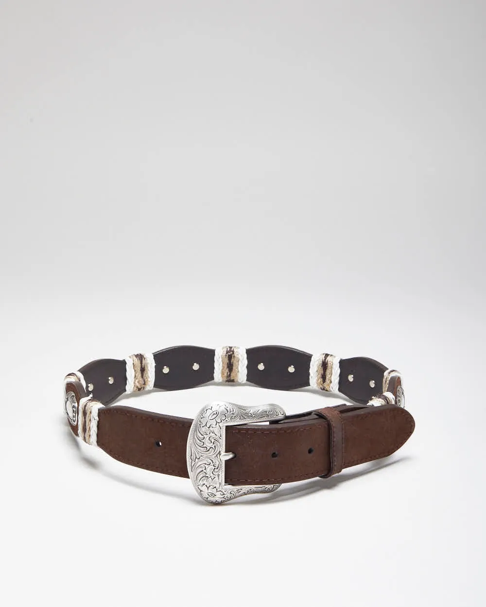 Vintage 90's Western Style Leather Belt - W26 - W31 sold by Rokit
