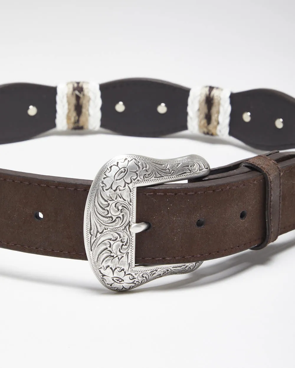 Vintage 90's Western Style Leather Belt - W26 - W31 sold by Rokit product image thumbnail 3