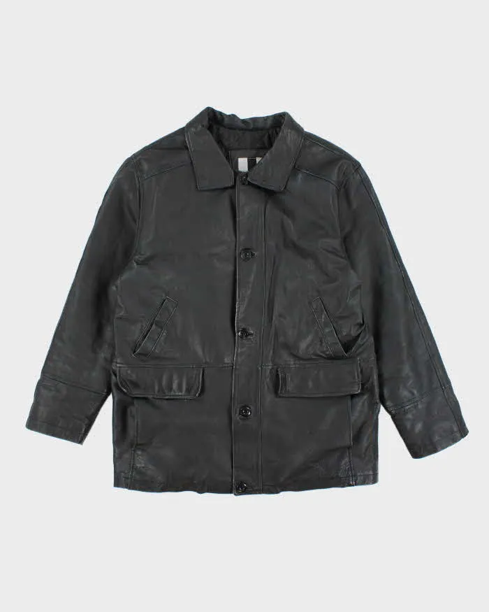 Vintage 90's Pelle Cuir Heavyweight Leather Button Up Jacket - L sold by Rokit