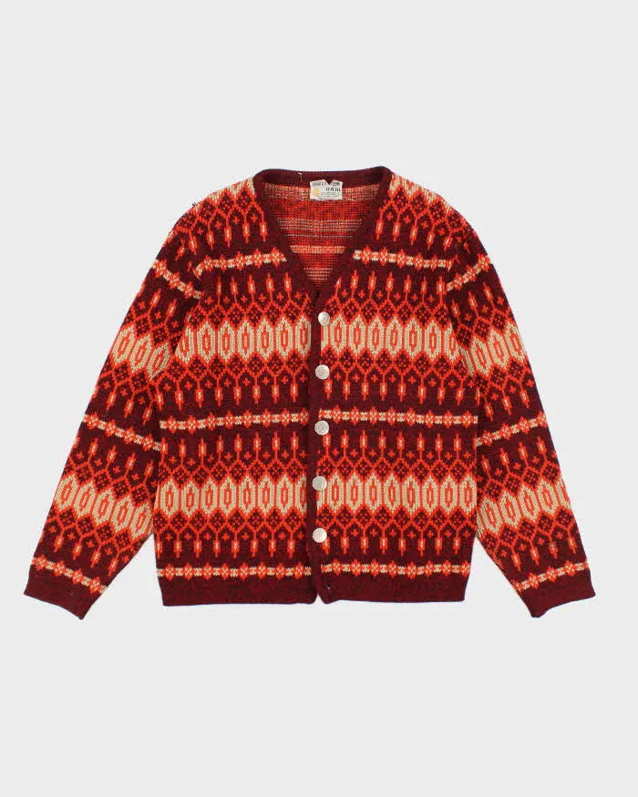 Vintage White Ram Wool Cardigan - L sold by Rokit