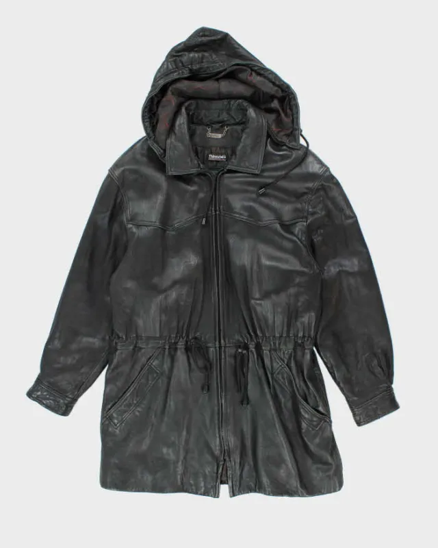 Vintage 90's Danier Heavyweight Leather Hooded Jacket - XS sold by Rokit