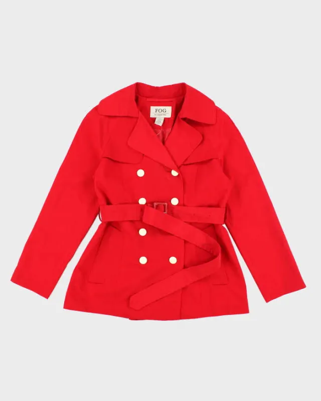 Vintage Fog by London Fog Red Double Breasted Lightweight Mac - S sold by Rokit