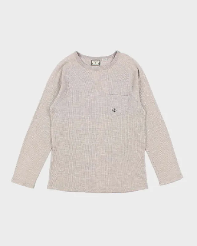 Vintage 2000's Volcom Waffle Lightweight Sweatshirt - M sold by Rokit