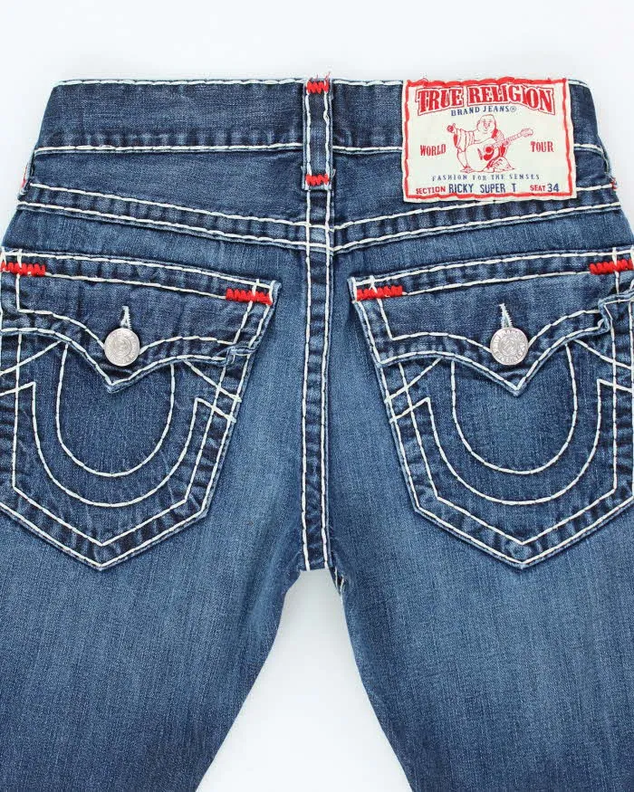 Vintage Y2K True Religion Dark Wash Straight Leg Jeans - W28 L29 sold by Rokit product image thumbnail 4
