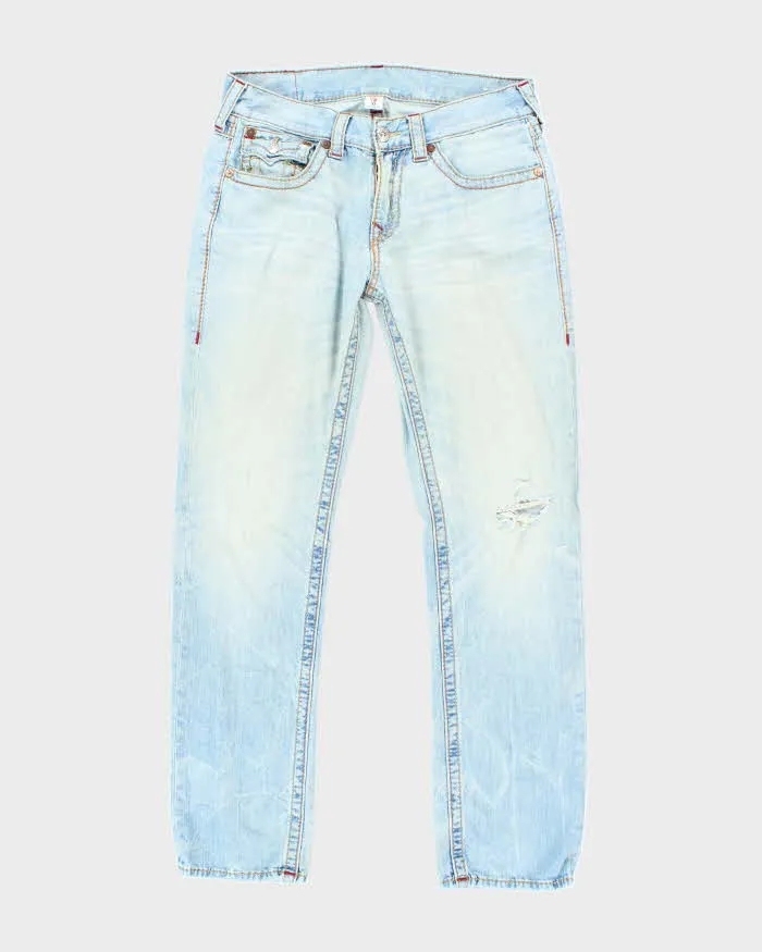 Vintage Y2K True Religion Light Wash Pre-Distressed Denim - W32 L30 sold by Rokit