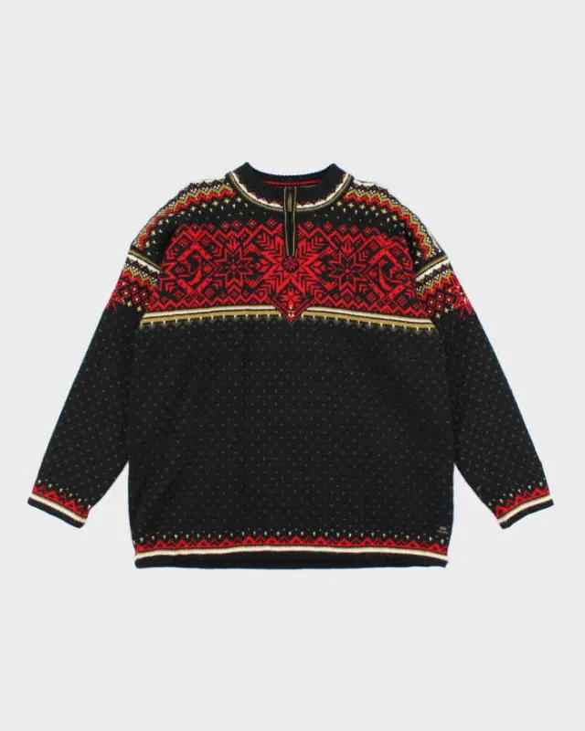 Vintage Dale Of Norway Quarter-Zip Lined Wool Jumper - XL sold by Rokit