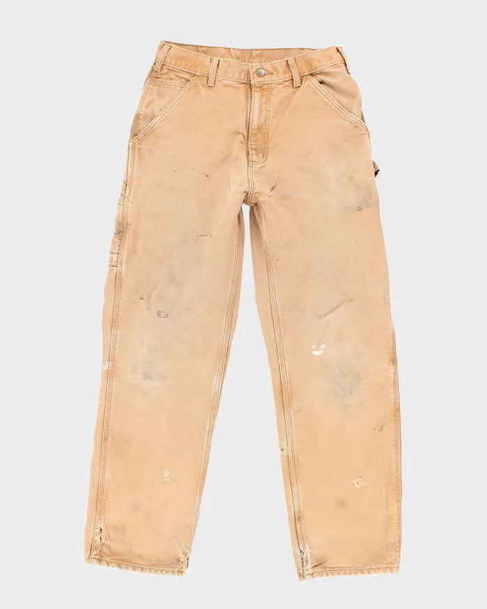 Vintage Carhartt Brown Lined Single Knee Carpenter Trousers - W30 L30 sold by Rokit