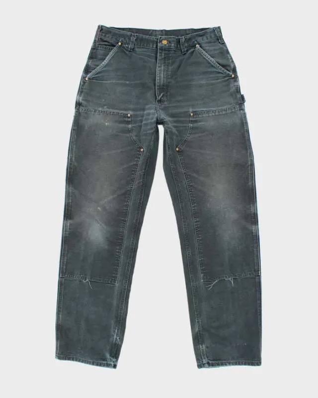 Vintage Carhartt Black Double Knee Carpenter Trousers - W32 L32 sold by Rokit