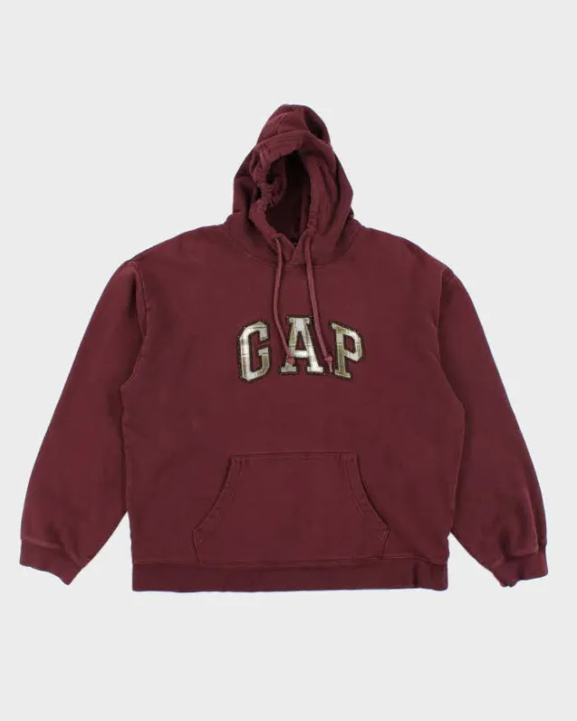 Vintage Gap Plaid Logo Hoodie - L sold by Rokit
