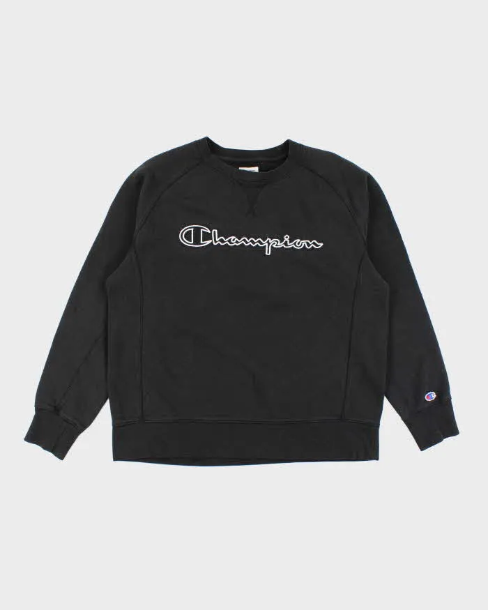 Vintage Y2k 00s Champion Black Sweatshirt - L sold by Rokit