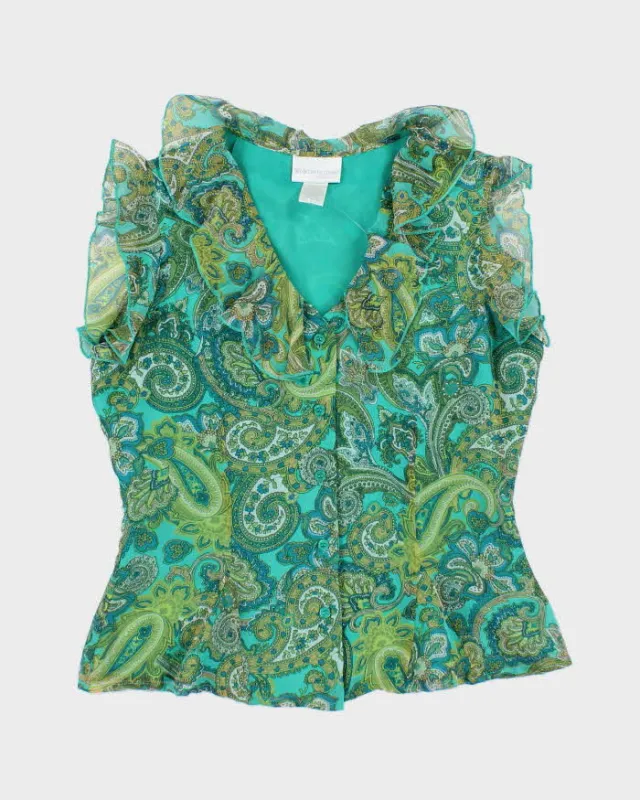 Vintage Y2k 00s Worthington Paisley Pattern Blouse - L sold by Rokit