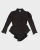 Vintage Chic Star Pin Stripe Ruffle Mini Dress - XL sold by Rokit