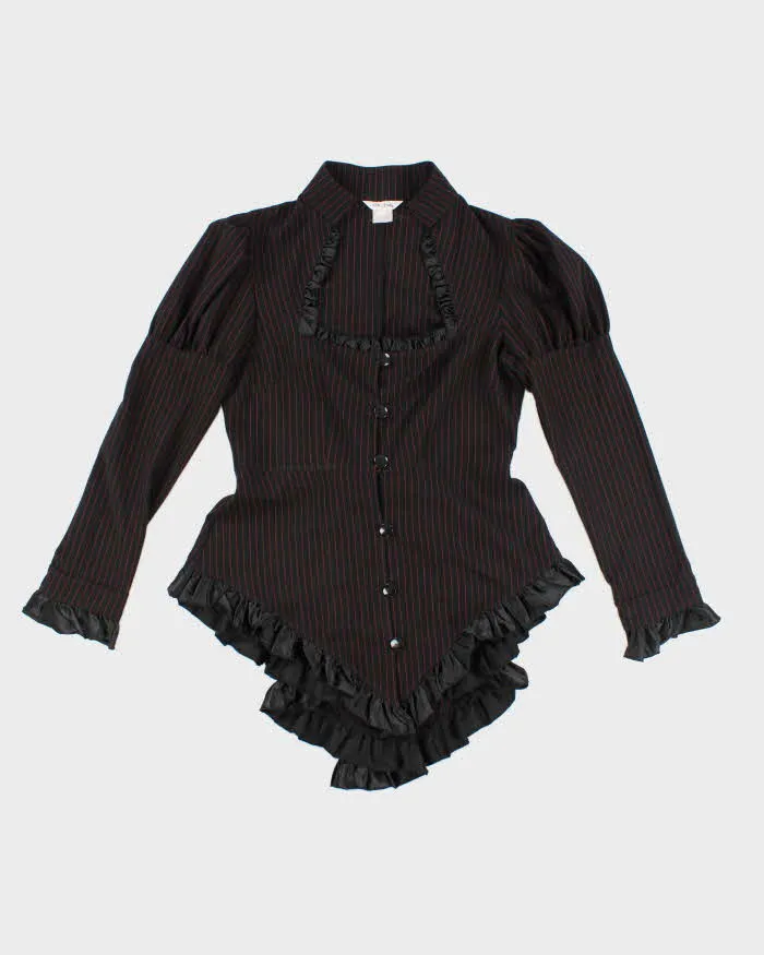 Vintage Chic Star Pin Stripe Ruffle Mini Dress - XL sold by Rokit