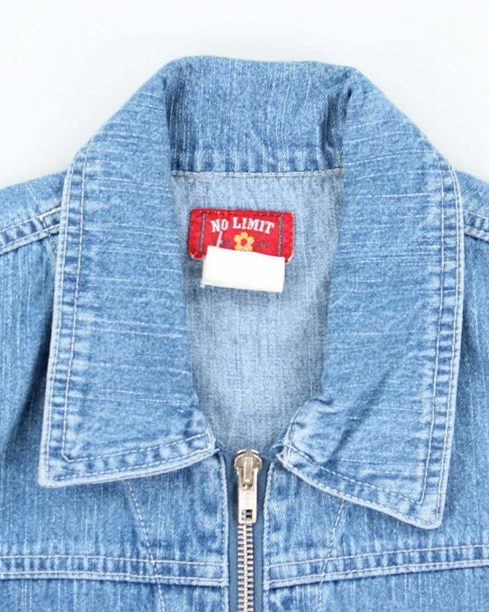 Vintage 90s No Limit Denim Zip-Up Top - M sold by Rokit product image thumbnail 5