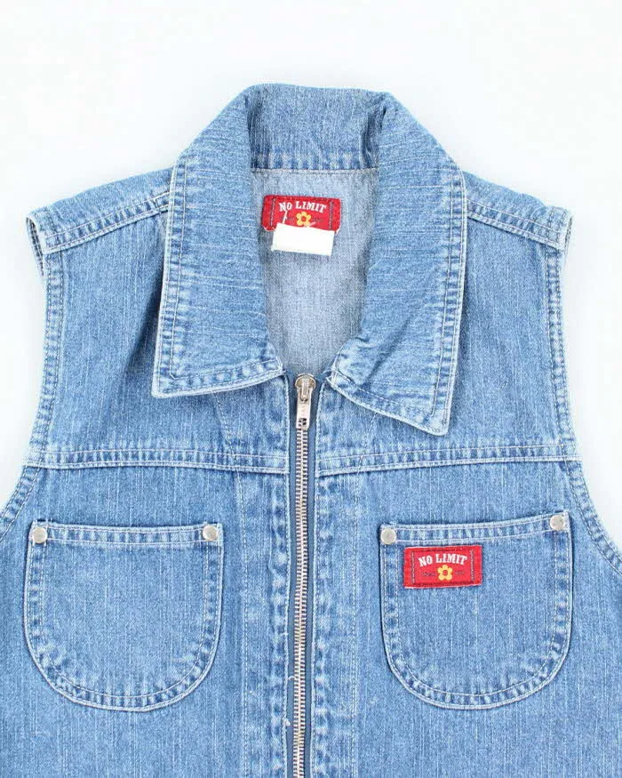 Vintage 90s No Limit Denim Zip-Up Top - M sold by Rokit product image thumbnail 3
