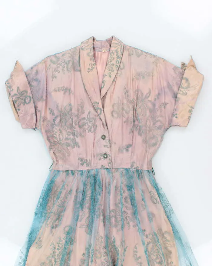 Vintage 50s Lace Shoulder Pad Maxi Dress - L sold by Rokit product image thumbnail 3