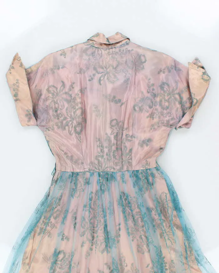 Vintage 50s Lace Shoulder Pad Maxi Dress - L sold by Rokit product image thumbnail 4