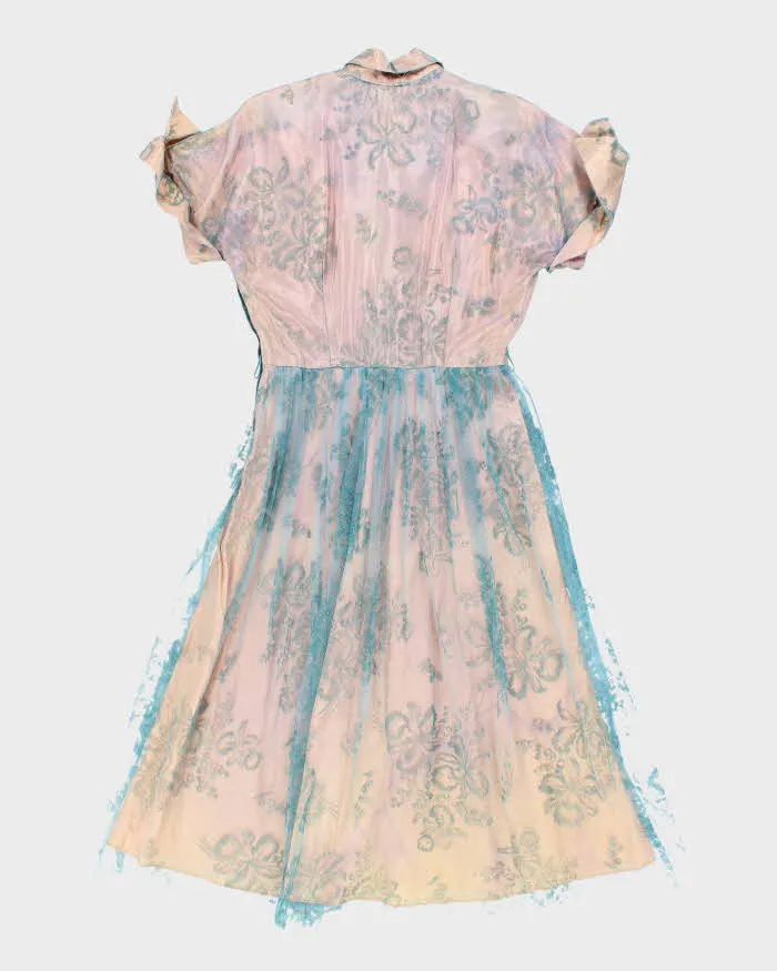 Vintage 50s Lace Shoulder Pad Maxi Dress - L sold by Rokit product image thumbnail 2