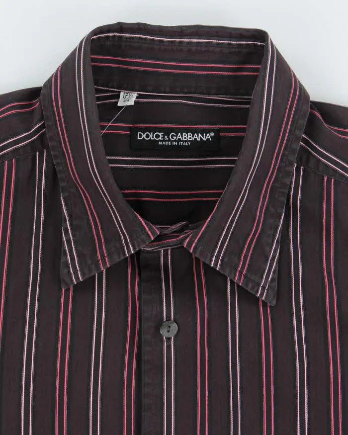 Vintage 90's Dolce & Gabbana Striped Button Up Shirt - L sold by Rokit product image thumbnail 5