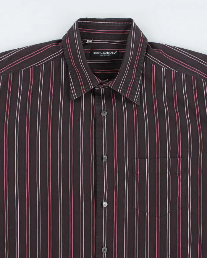 Vintage 90's Dolce & Gabbana Striped Button Up Shirt - L sold by Rokit product image thumbnail 3