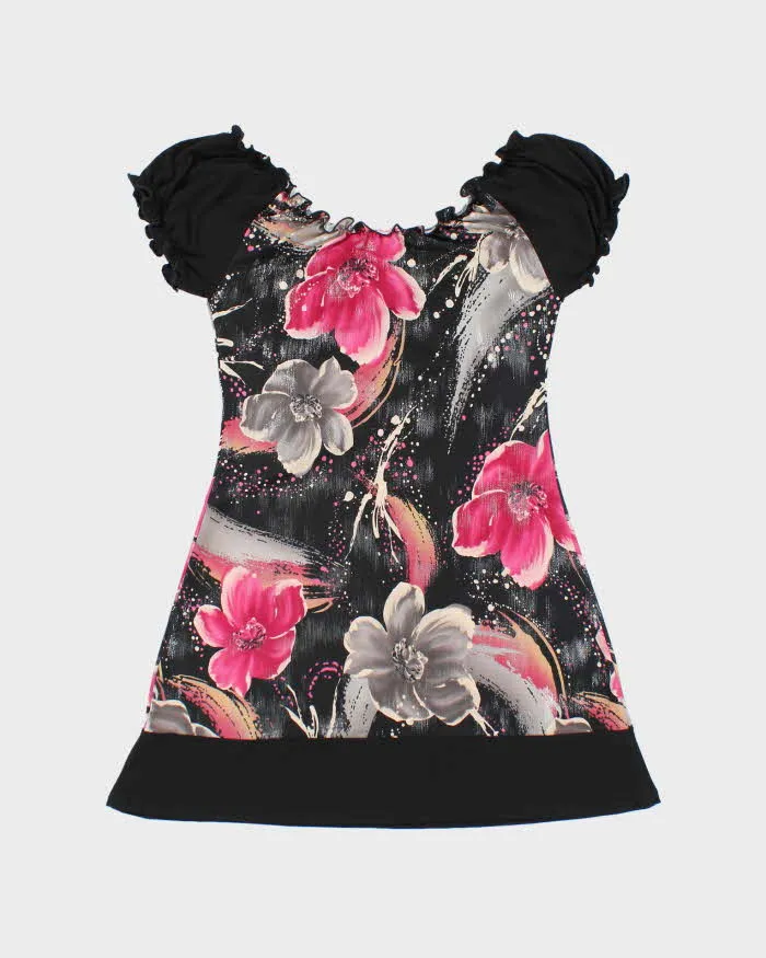 Vintage Y2k 00s Clientele Floral Off The Shoulder Mini Dress - S sold by Rokit product image thumbnail 2