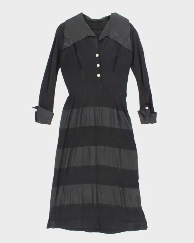 Vintage 50s Rhinestone Button Maxi Dress - M sold by Rokit