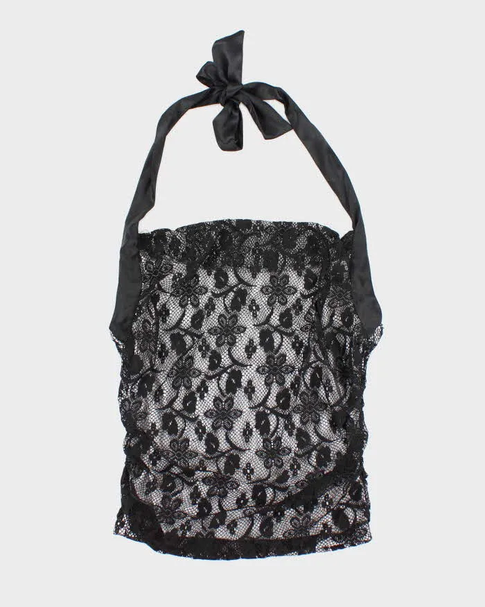 Vintage Y2k 00s Charlotte Russe Lace Halter-Neck Top - S sold by Rokit