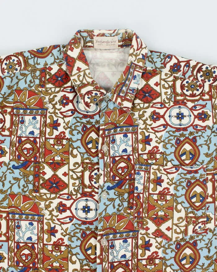 Vintage 80'S Yves Saint Laurent All Over Printed Short Sleeve Shirt - M sold by Rokit product image thumbnail 3