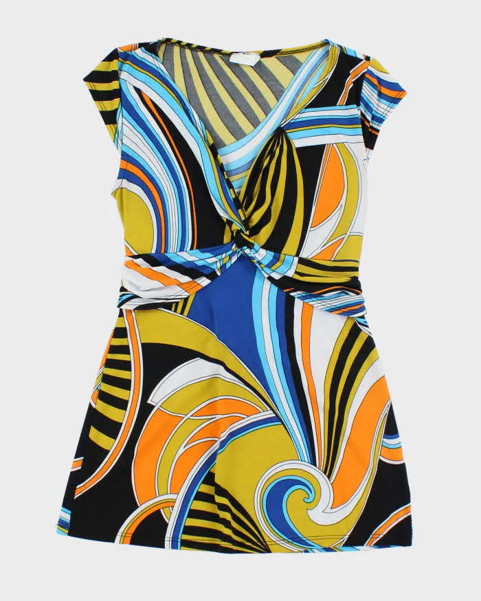 Vintage Y2k 00s Poet Swirl Pattern Top - S sold by Rokit