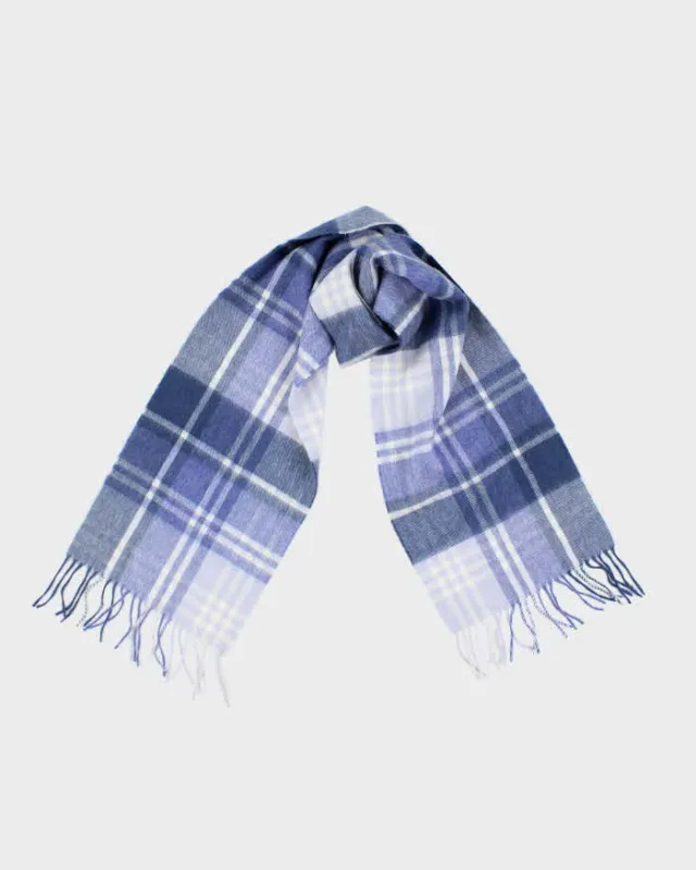 Vintage Kiltane Blue Check Wool Scarf sold by Rokit