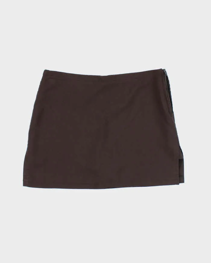 Vintage 90s L'unik Brown Mini Skirt - XS sold by Rokit