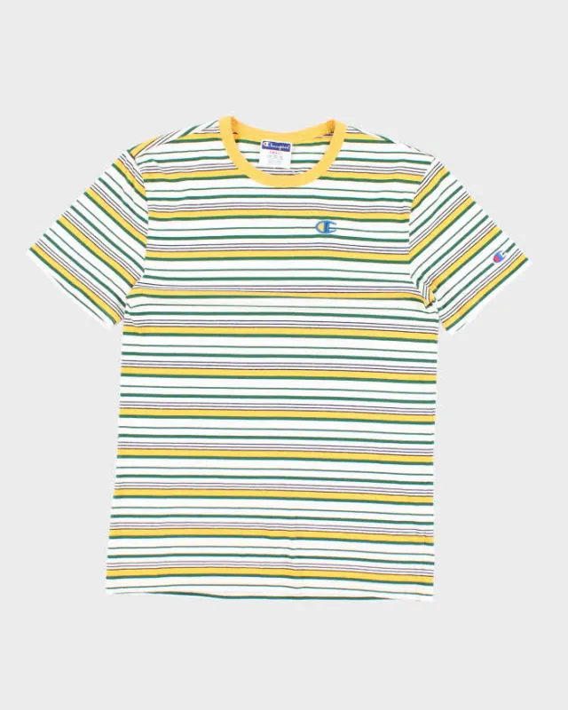 Vintage Champion Striped T-Shirt - S sold by Rokit