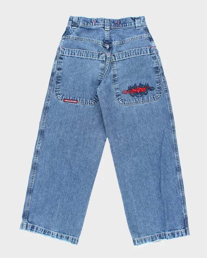 Vintage Women's Y2K JNCO Wide Leg Dark Wash Jeans - W25 L25 sold by Rokit product image thumbnail 2