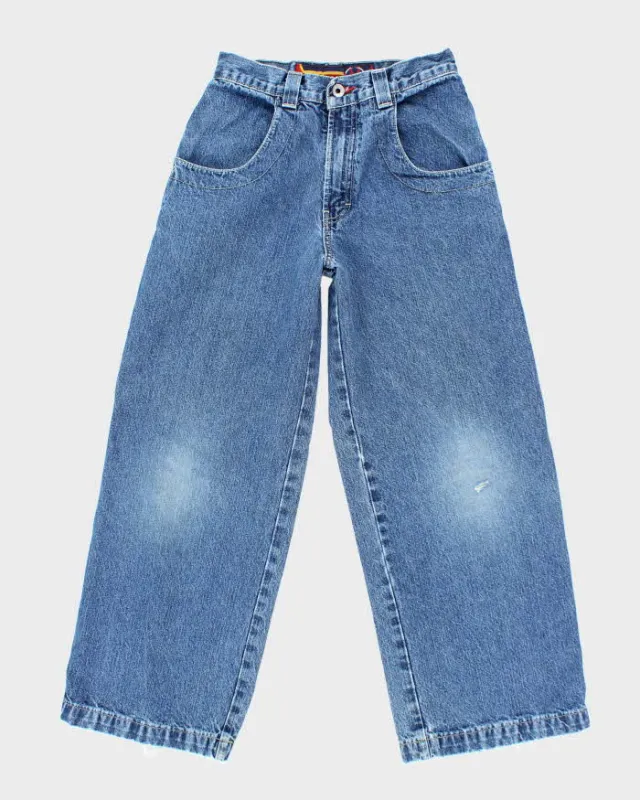 Vintage Women's Y2K JNCO Wide Leg Dark Wash Jeans - W25 L25 made by Rokit