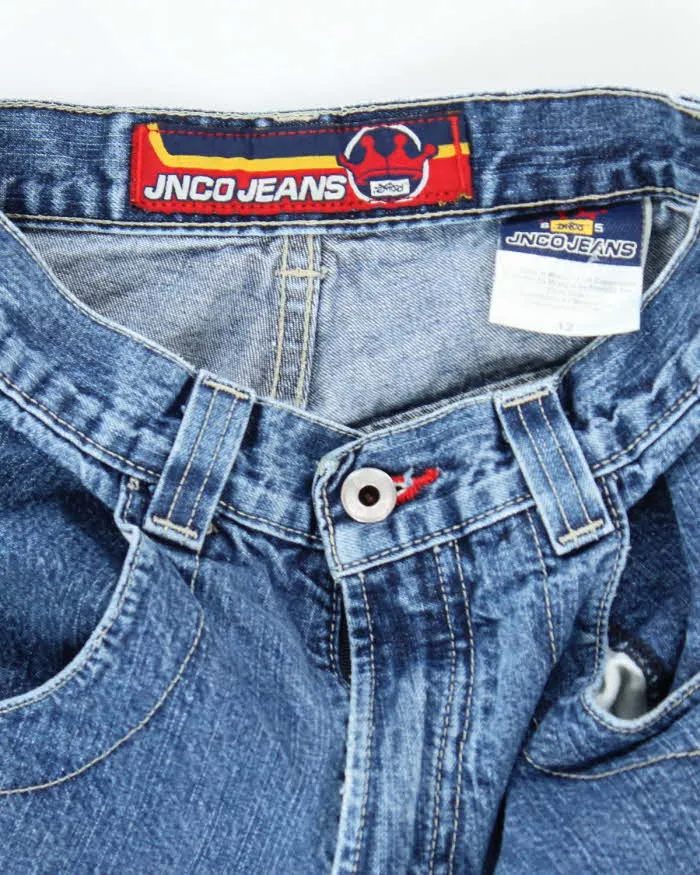 Vintage Women's Y2K JNCO Wide Leg Dark Wash Jeans - W25 L25 sold by Rokit product image thumbnail 5