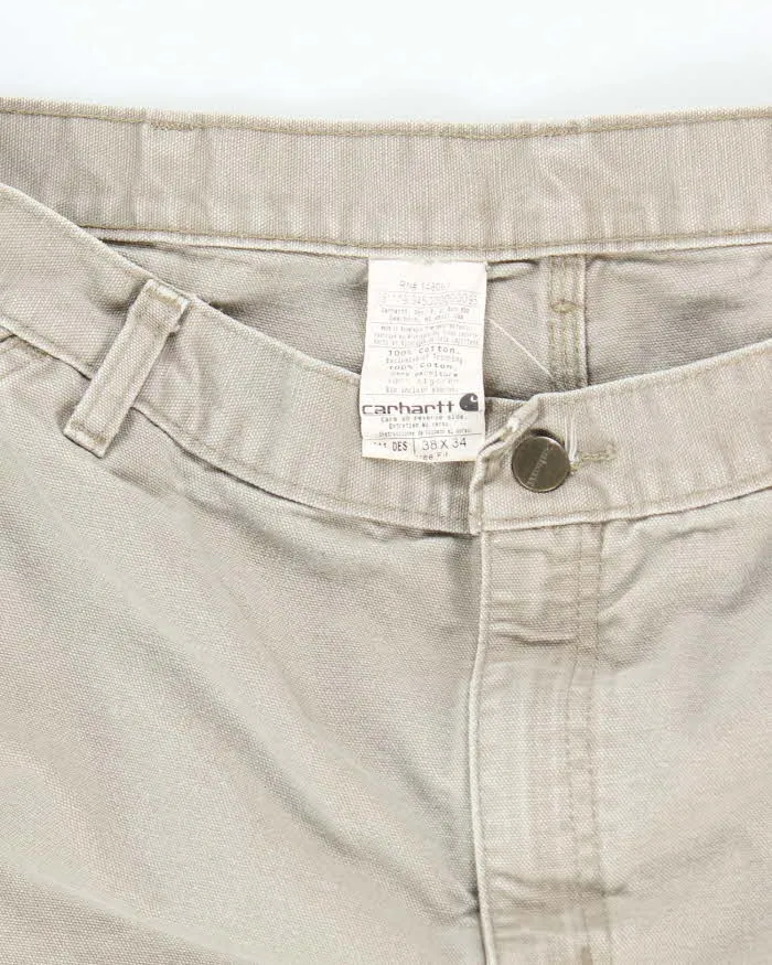 Vintage Carhartt Green Faded Single Knee Carpenter Trousers - W34 L31 sold by Rokit product image thumbnail 5